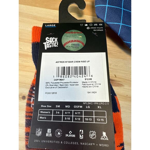 Houston Astros Baseball Fan Bundle Of NWT Adult Socks  Belt Bag Fanny Pack Large - Picture 3 of 8